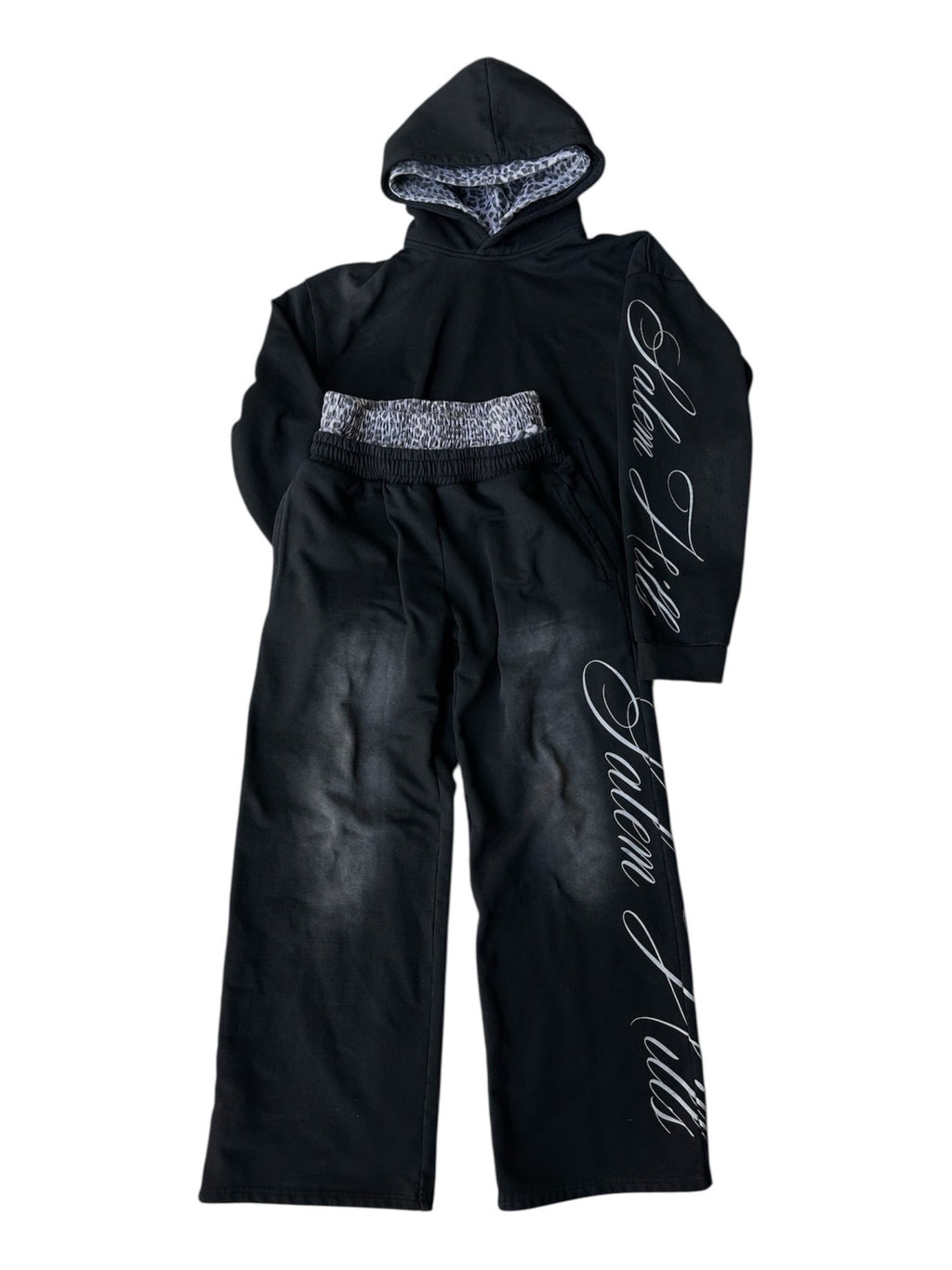 Punk Print Hoodie and Sweatpants Set