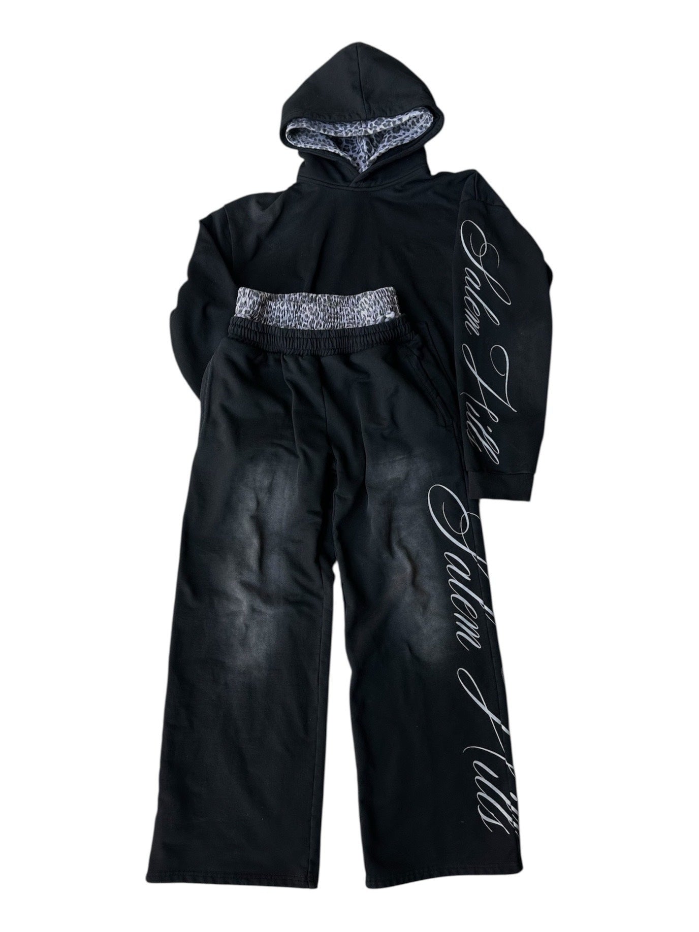 Punk Print Hoodie and Sweatpants Set