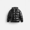 Solid color warm casual sports hooded cotton-padded jacket