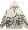 Skull Pattern Retro Street Style Hoodie for Women