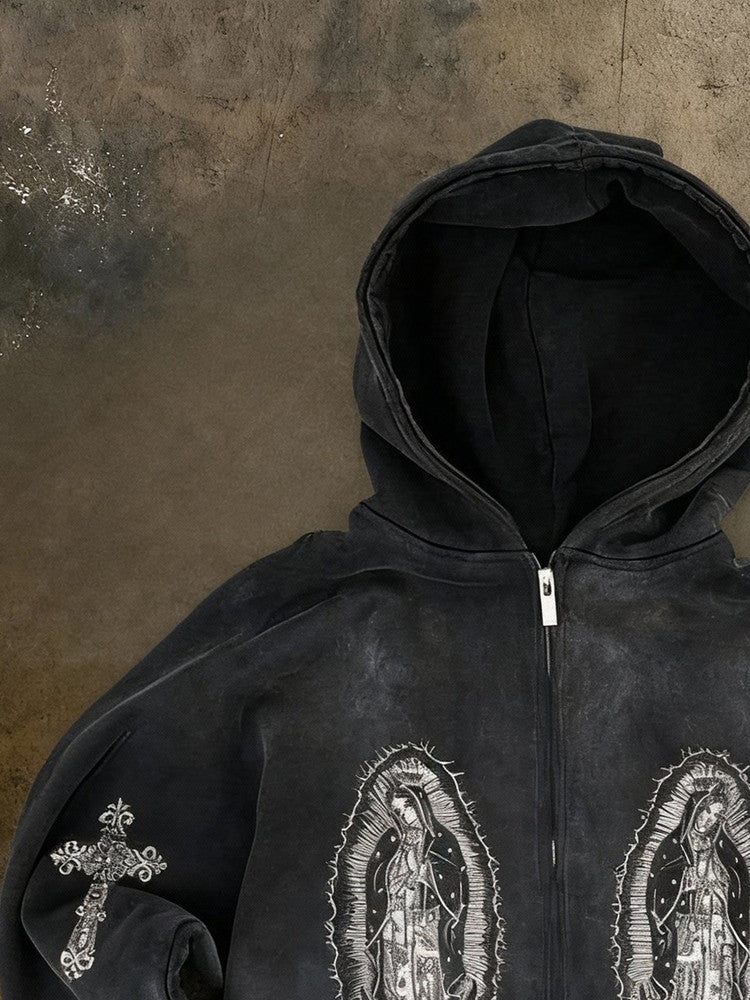 Print Cross Loose Jacket