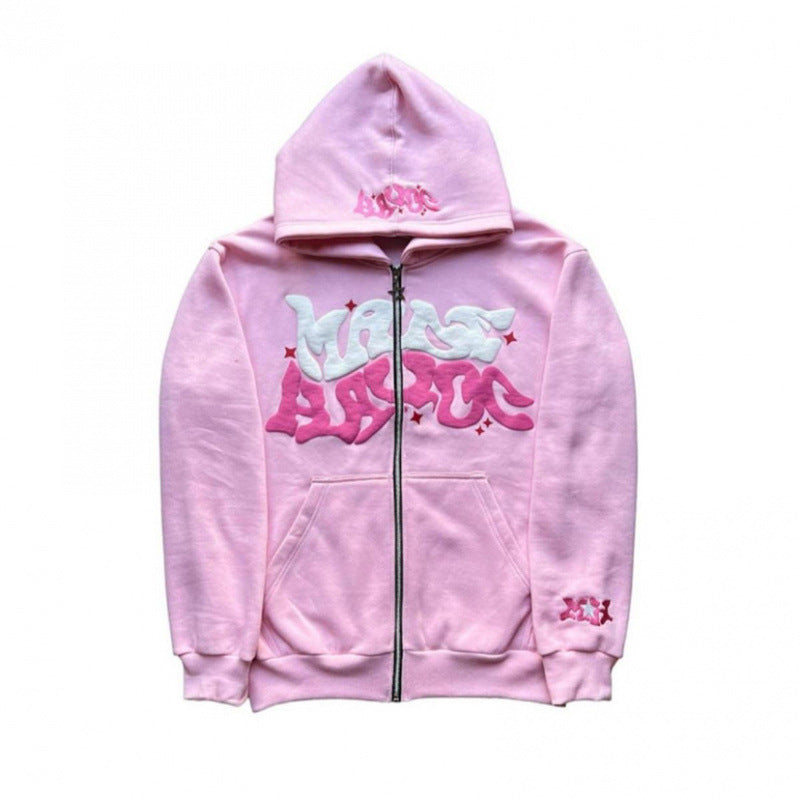 Zip-Print Hoodie