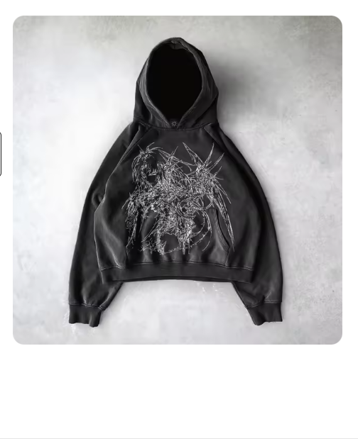 Loose-fitting drop-shoulder hoodie