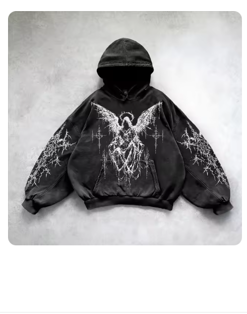 Loose-fitting drop-shoulder hoodie