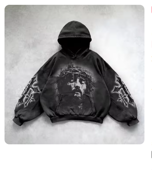 Loose-fitting drop-shoulder hoodie