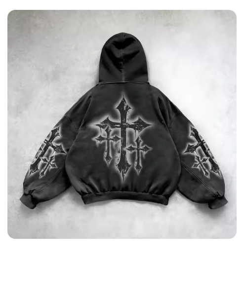 Loose-fitting drop-shoulder hoodie